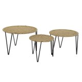 St med 3 borde DKD Home Decor Brun Sort Natur 62 x 62 x 40 cm 62 x 62 x 40,5 cm #4