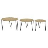 St med 3 borde DKD Home Decor Brun Sort Natur 62 x 62 x 40 cm 62 x 62 x 40,5 cm #1