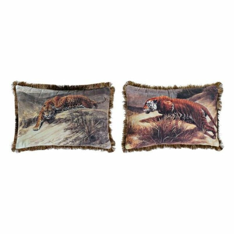 Pude DKD Home Decor 8424001718016 Dyr Polyester Aluminium Kolonistil (2 enheder) #1