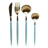 Bestikst DKD Home Decor Grn Gylden Rustfrit stl 1,5 x 0,5 x 22,3 cm 16 Dele #1