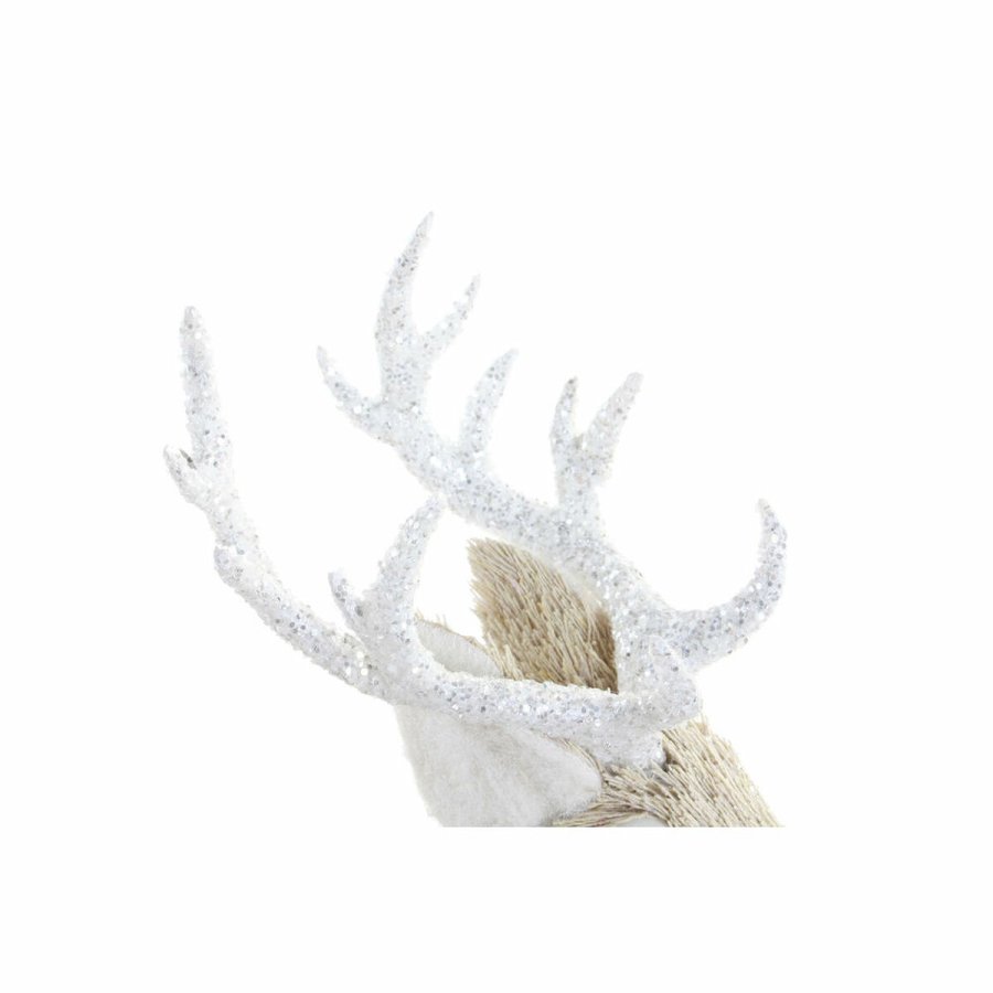 Julepynt DKD Home Decor Beige Polyester Hvid polystyren Rensdyr (9 x 24 x 33 cm) #13