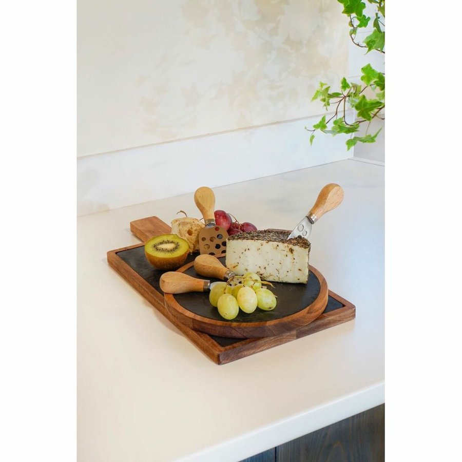 Skrebrt DKD Home Decor Rustfrit stl Brt Akacie (32 x 20 x 1.5 cm) (4 x 15 x 1,5 cm) (3 pcs) #4