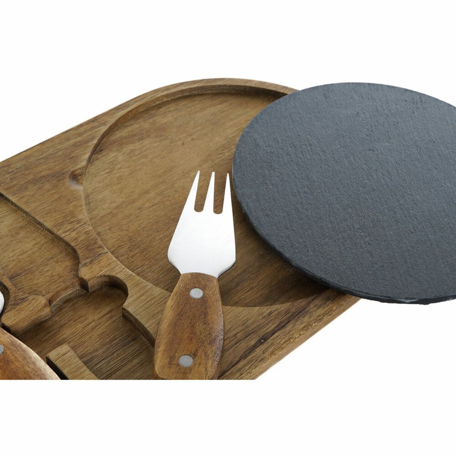 Skrebrt DKD Home Decor Rustfrit stl Brt Akacie (32 x 20 x 1.5 cm) (4 x 15 x 1,5 cm) (3 pcs) #7