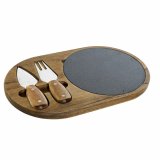 Skrebrt DKD Home Decor Rustfrit stl Brt Akacie (32 x 20 x 1.5 cm) (4 x 15 x 1,5 cm) (3 pcs) #1