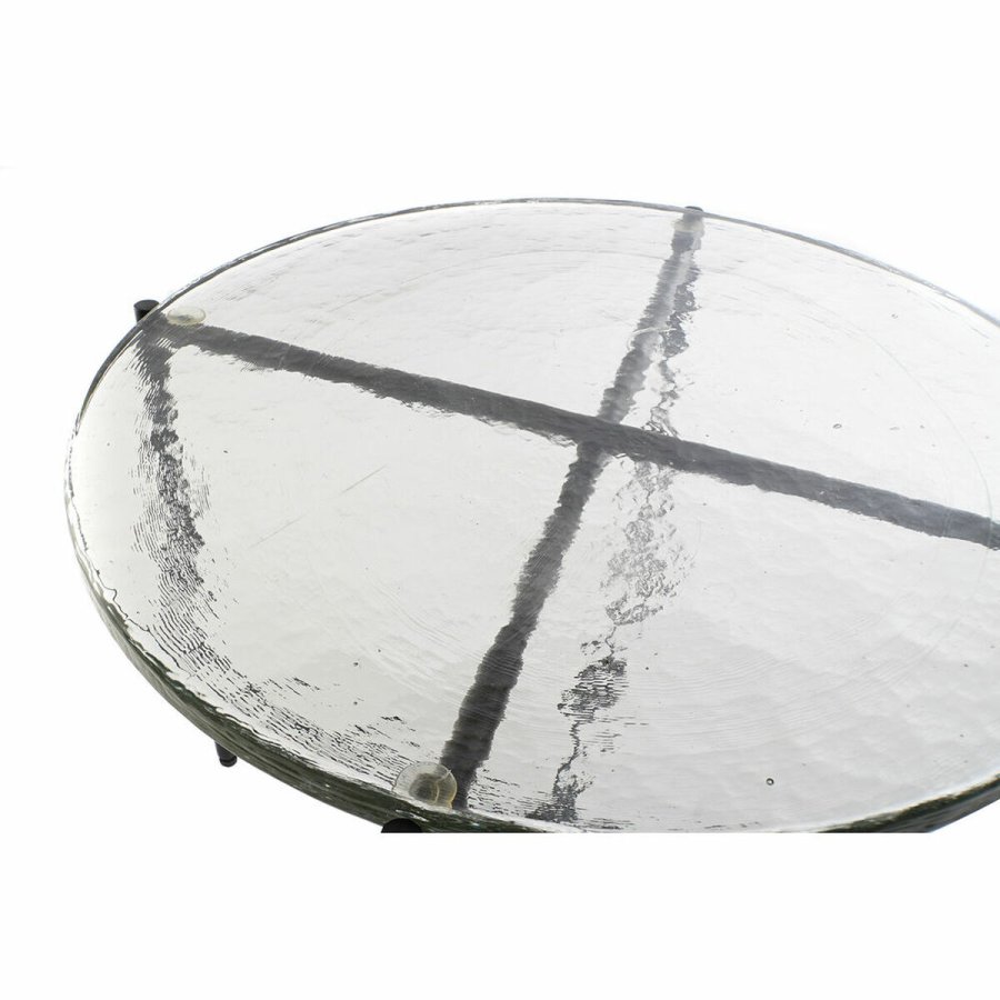 Sofabord DKD Home Decor Krystal Sort Metal Moderne (50 x 50 x 42 cm) #4