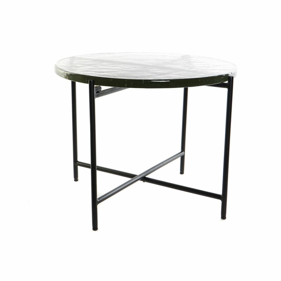 Sofabord DKD Home Decor Krystal Sort Metal Moderne (50 x 50 x 42 cm) #1