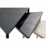 Set med 3 sm borde DKD Home Decor Hvid Sort Grn Gylden 68 x 46,5 x 53 cm #3