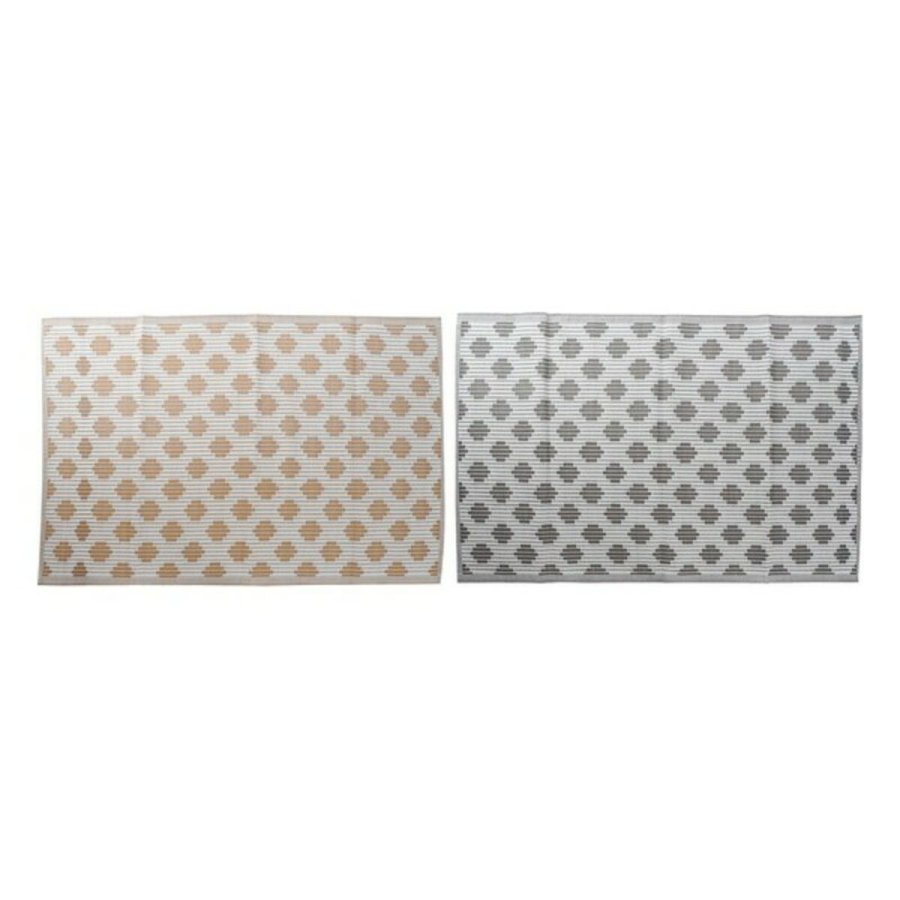 Tppe DKD Home Decor Sort Gr polypropylen (2 pcs) (150 x 210 x 1 cm) #1
