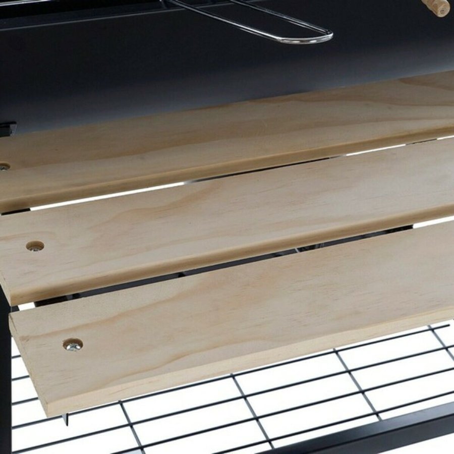 Tr�kulsgrill med L�g og Hjul DKD Home Decor Sort Natur Tr� Metal St�l 108 x 71 x 103 cm #2