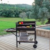 Kulgrill med hjul DKD Home Decor Sort Natur Metal St�l 113 x 51 x 97 cm (113 x 51 x 97 cm) #2