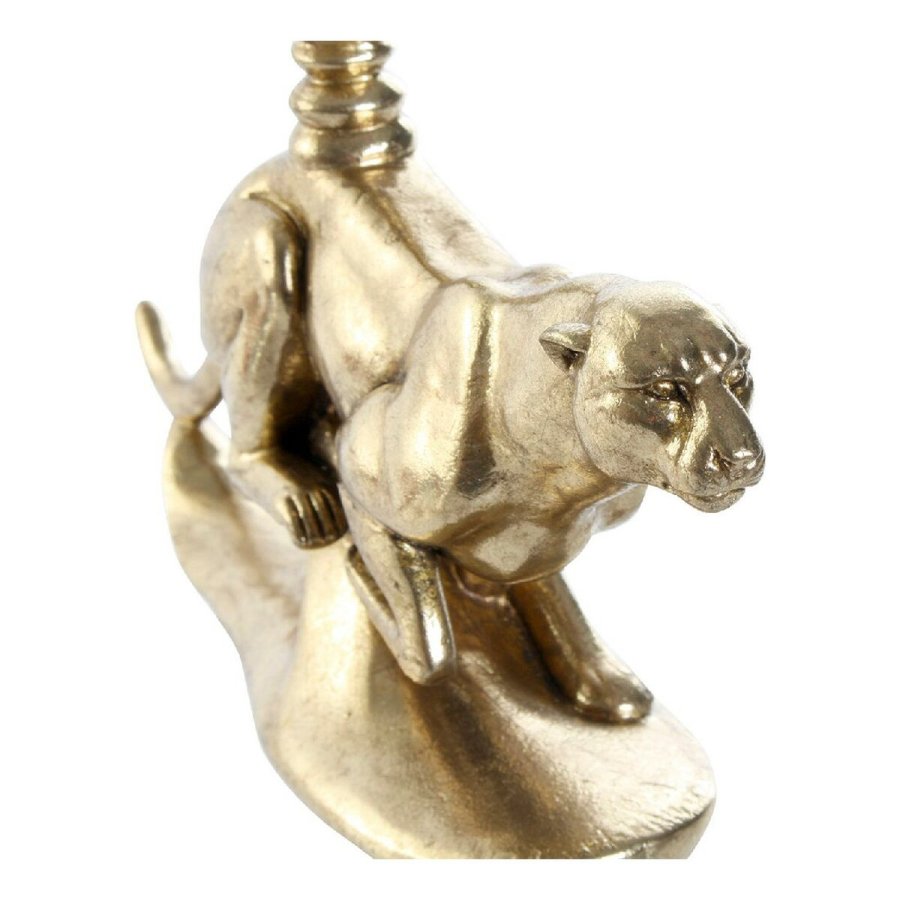 Kandelaber DKD Home Decor Gylden Harpiks Aluminium Leopard Tropisk Kandelaber 25 x 6 x 14 cm #3