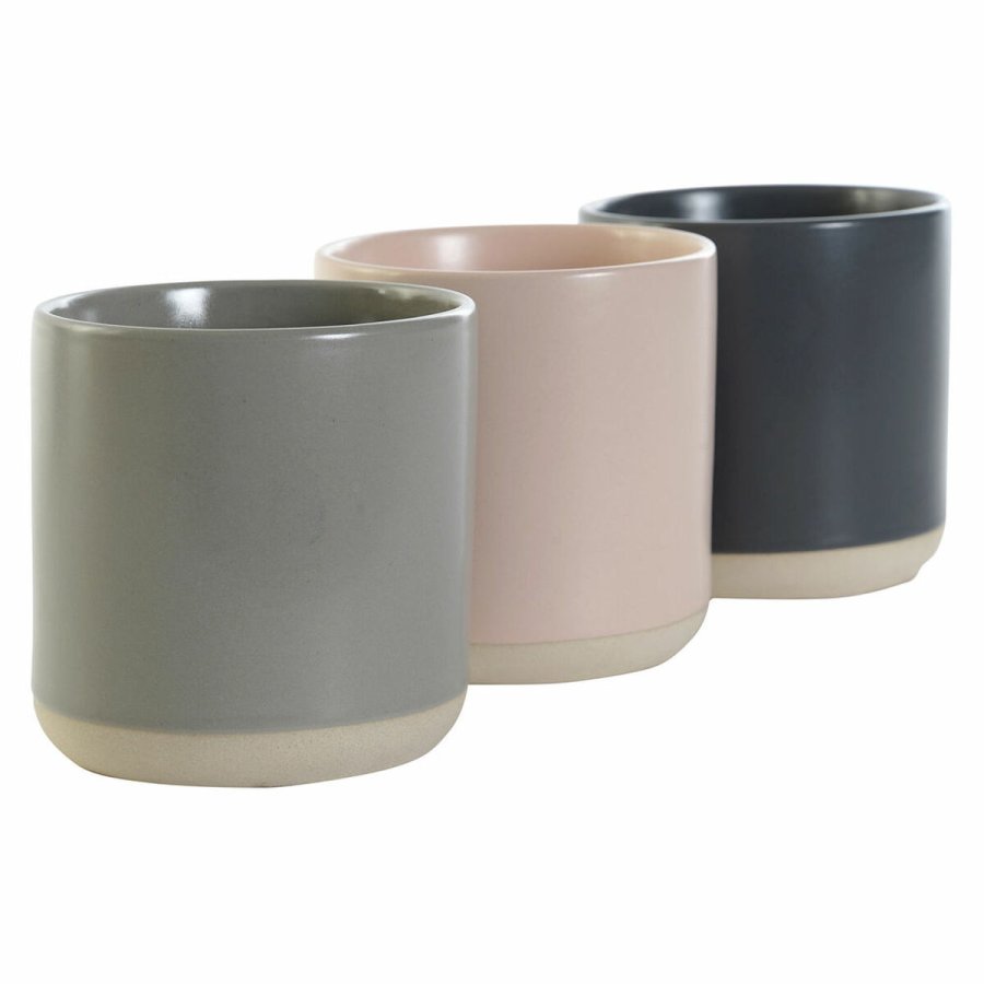 Krus DKD Home Decor Lyserd Mrkegr Lysegr Stentj (350 ml) (4 enheder) #7