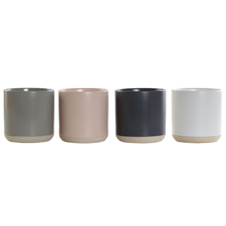Krus DKD Home Decor Lyserd Mrkegr Lysegr Stentj (350 ml) (4 enheder) #1