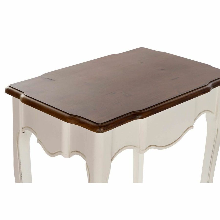 St med 3 borde DKD Home Decor Hvid Brun 60 x 40 x 66 cm #5