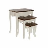 St med 3 borde DKD Home Decor Hvid Brun 60 x 40 x 66 cm #2