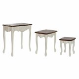 St med 3 borde DKD Home Decor Hvid Brun 60 x 40 x 66 cm #1
