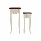 St med 2 borde DKD Home Decor Hvid Brun 35 x 35 x 80 cm #1