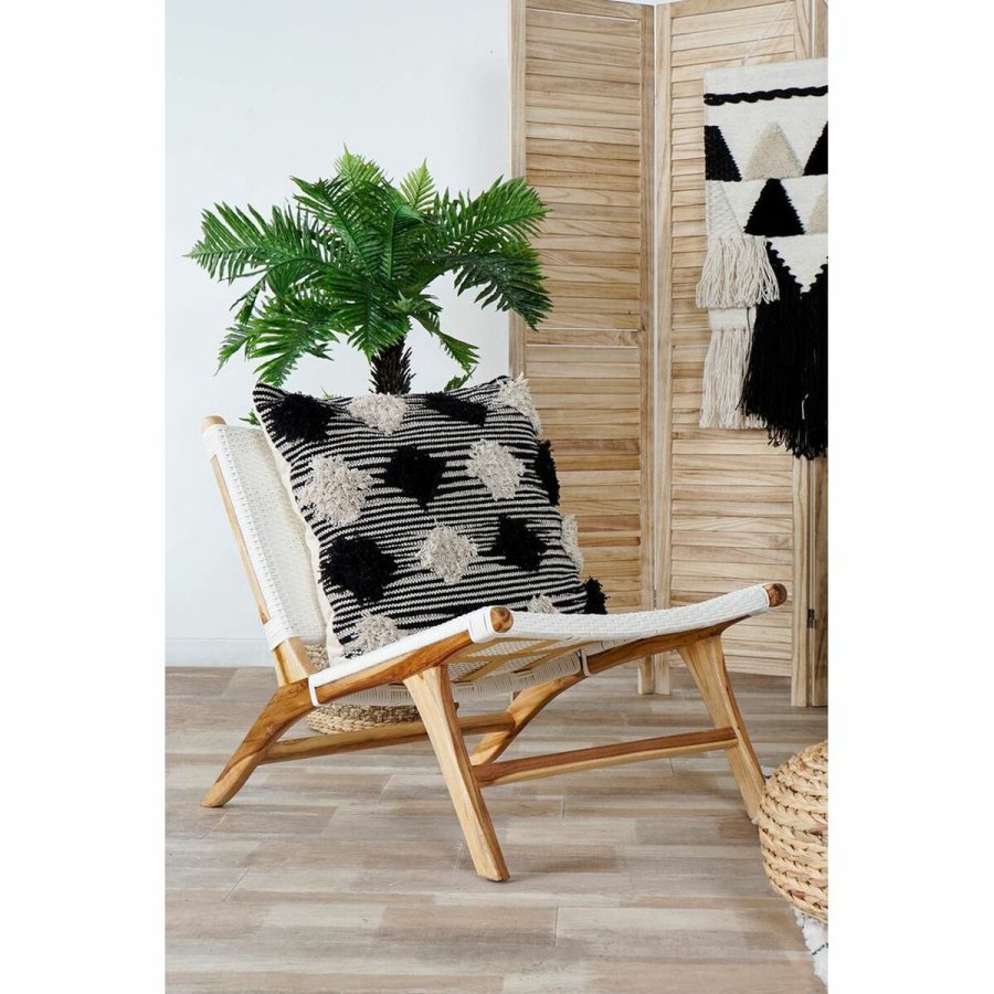 Vrtni stol DKD Home Decor MB-177833 Hvid Natur PVC Teak 65 x 80 x 68 cm #2