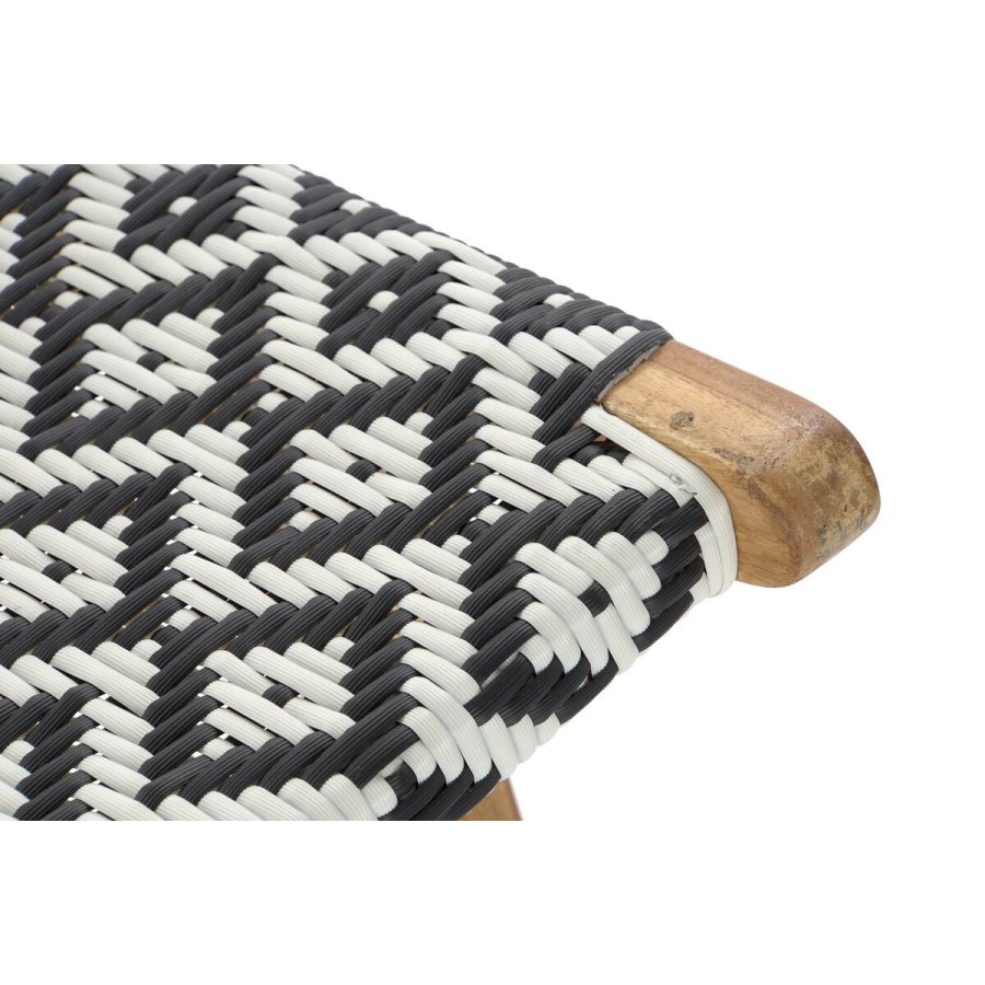 Vrtni stol DKD Home Decor Hvid Sort Natur PVC Teak 65 x 80 x 68 cm #5