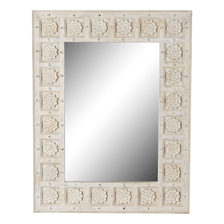 Vgspejl DKD Home Decor Hvid Indianer mand Afkldt 93,5 x 4,7 x 120,3 cm #1