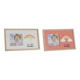 Fotoramme DKD Home Decor Regnbue Pink Hvid Brns Tr MDF (25 x 1 x 16 cm) (2 enheder) #1