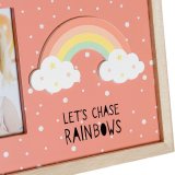 Fotoramme DKD Home Decor Regnbue Pink Hvid Brns Tr MDF (25 x 1 x 16 cm) (2 enheder) #9