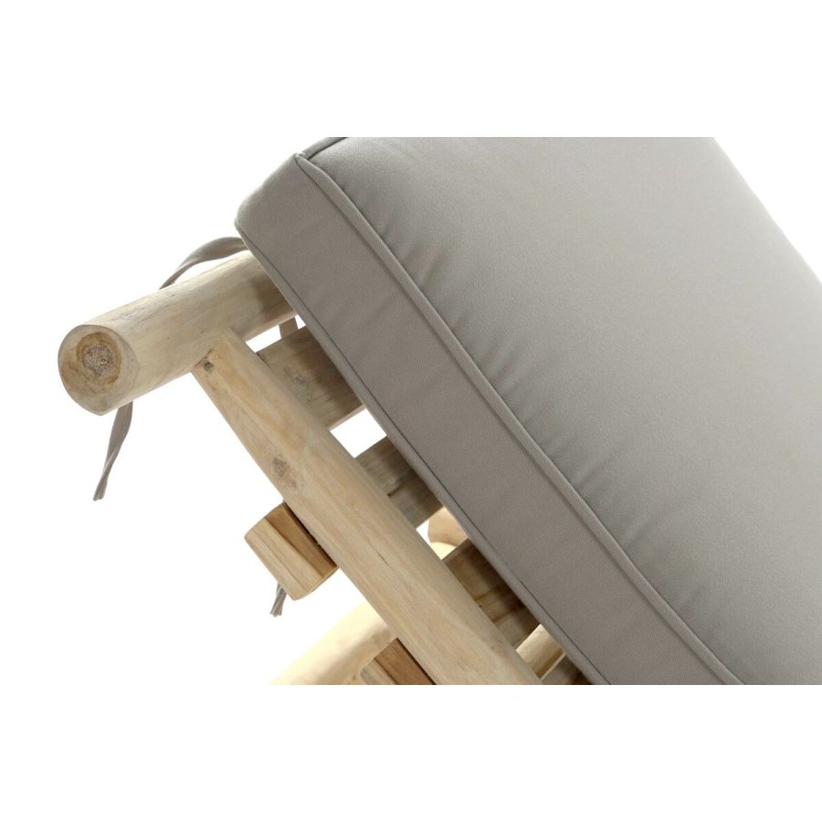 Lealnik DKD Home Decor Natur Teak Polyester Lysegr� (209 x 86 x 35 cm) #5