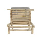 Lealnik DKD Home Decor Natur Teak Polyester Lysegr� (209 x 86 x 35 cm) #4