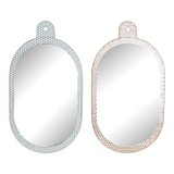 Vgspejl DKD Home Decor Hvid Pink 22 x 1,5 x 40 cm (2 enheder) #1