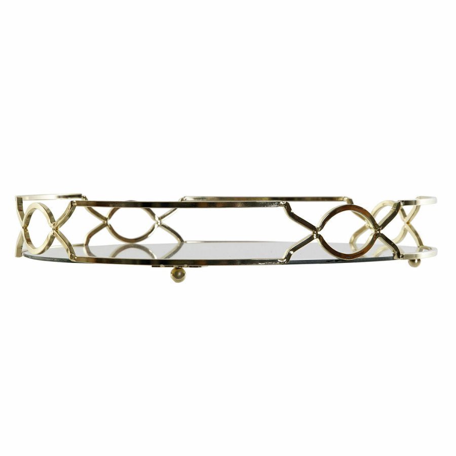Snack bakke DKD Home Decor Spejl Metal (30 x 30 x 5 cm) #4