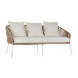 Sofa og spisebordss�t DKD Home Decor MB-179038 Have Beige Metal Aluminium Tov 151,5 x 72 x 70 cm (4 pcs) #2