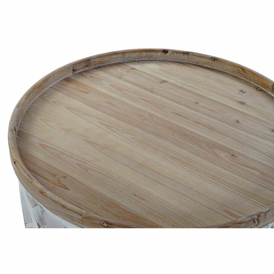 Sofabord DKD Home Decor Hvid Lys brun Gran Tr MDF 81 x 81 x 43,5 cm #2