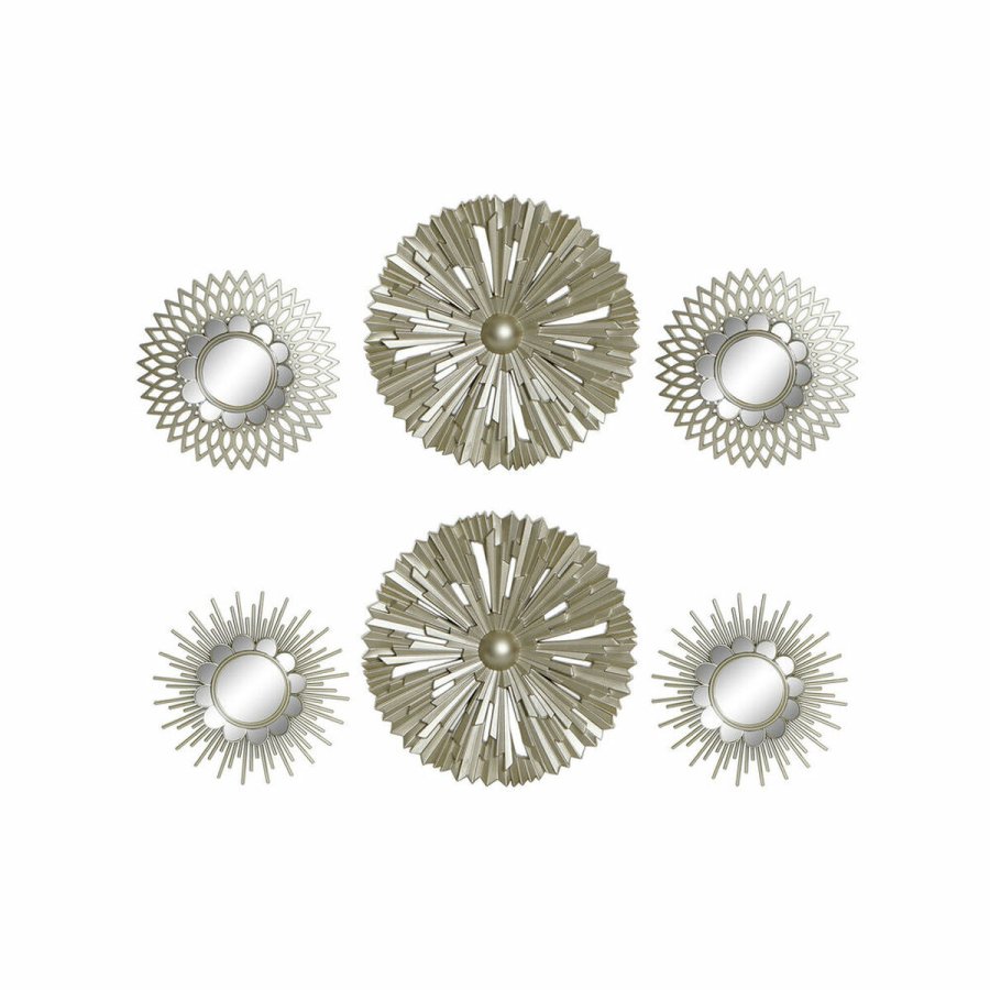 St med Spejle DKD Home Decor Vg polypropylen Gylden Spejl (2 pcs) (35 x 3.5 x 35 cm) #1