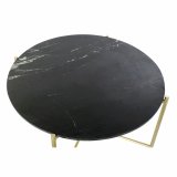 Sofabord DKD Home Decor Sort Gylden Marmor Jern (81 x 81 x 44 cm) #2
