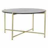 Sofabord DKD Home Decor Sort Gylden Marmor Jern (81 x 81 x 44 cm) #1