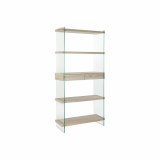 Hylder DKD Home Decor 90 x 35 x 180 cm Krystal Natur Tr Gennemsigtig Tr MDF #1
