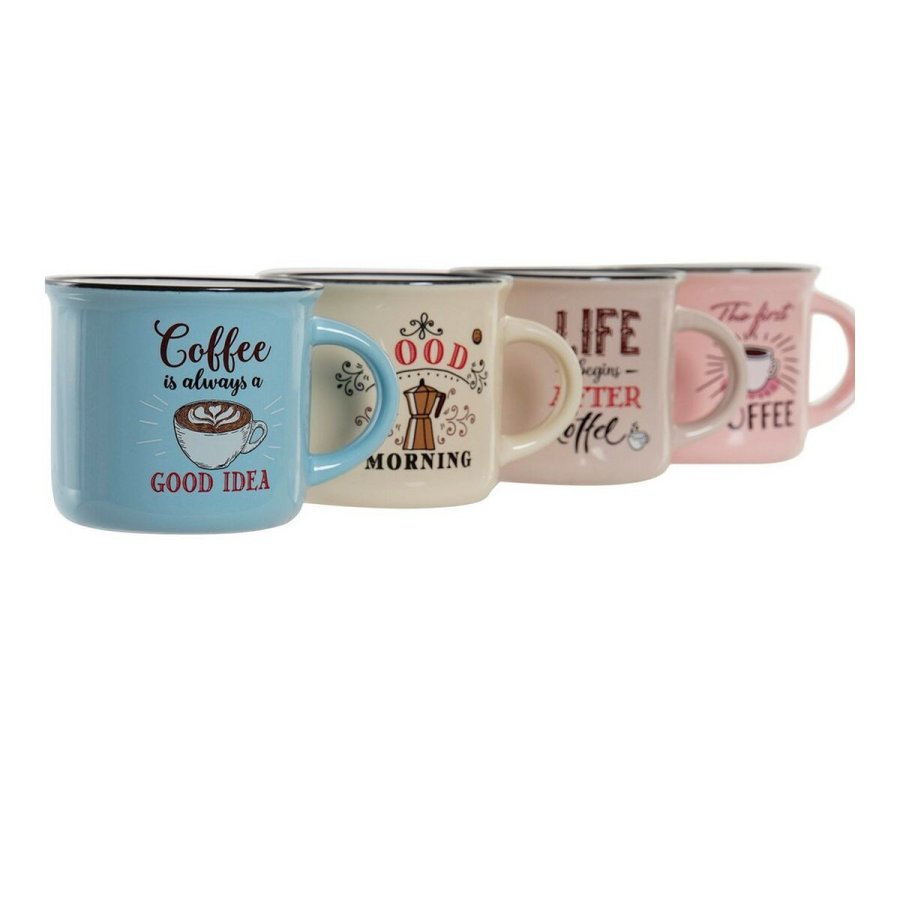 Krus DKD Home Decor Coffee Bone China Porceln (180 ml) (4 pcs) #4