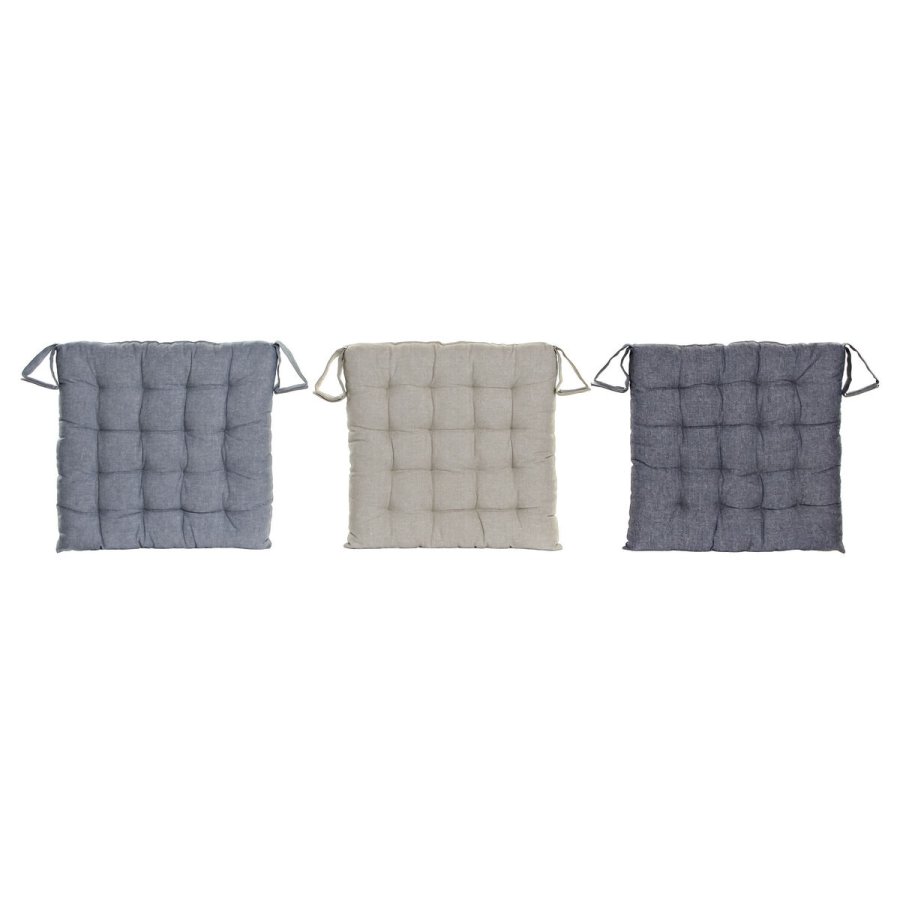 Stolpude DKD Home Decor Beige Bl Polyester Bomuld Aluminium Marinebl Middelhavet (3) (38 x 38 x 6 cm) (3 enheder) #1