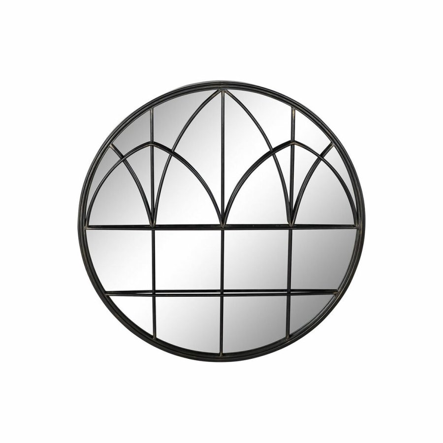 Vgspejl DKD Home Decor Sort Moderne 76 x 4 x 76 cm #1