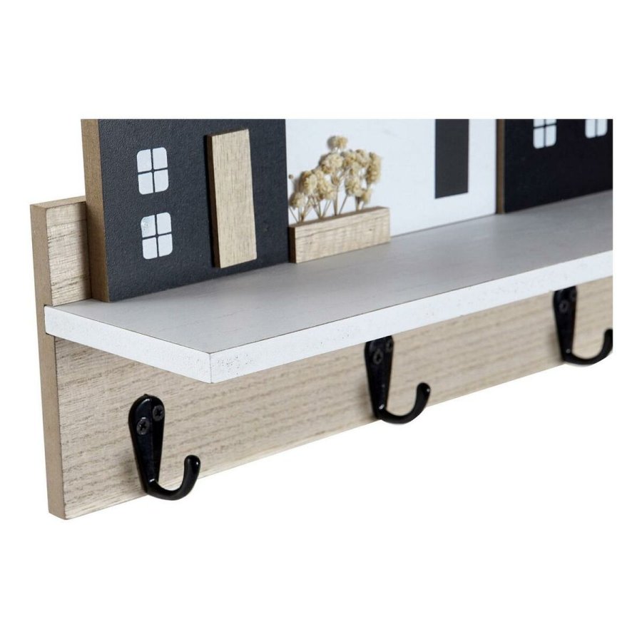 Hylder DKD Home Decor Knagerkke 39 x 9 x 27 cm Sort Brun Hvid Tr MDF #2