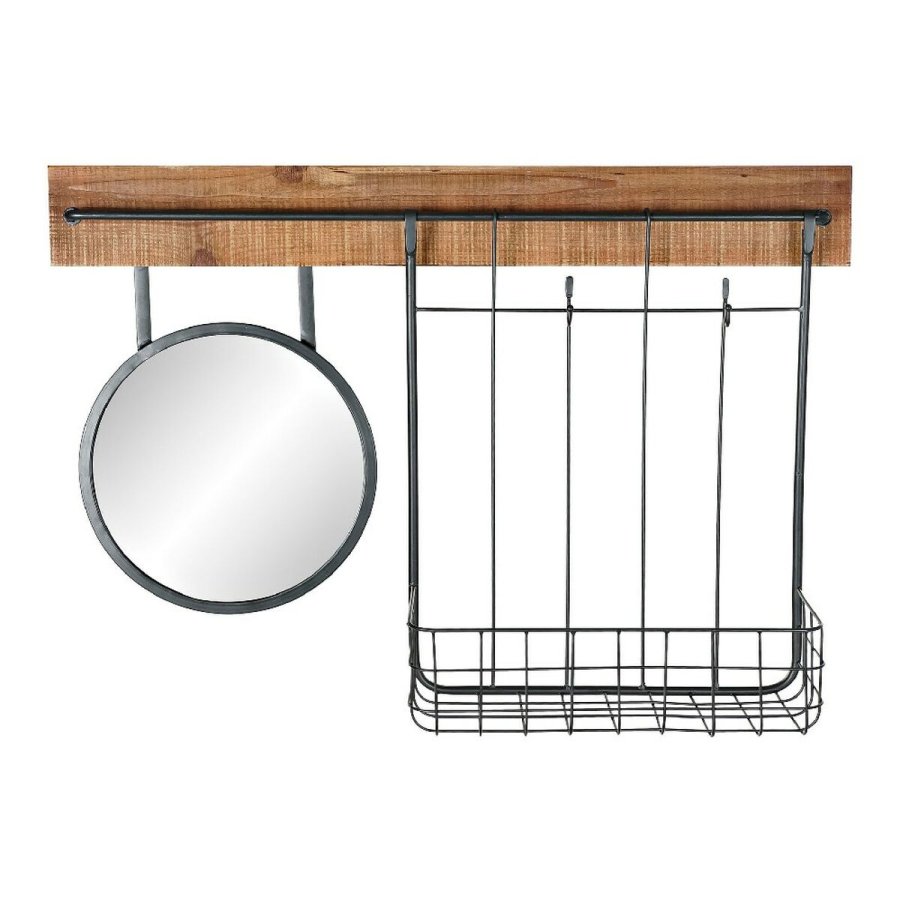 Vgspejl DKD Home Decor Sort Metal Gran Spejl (80 x 15 x 20 cm) #1
