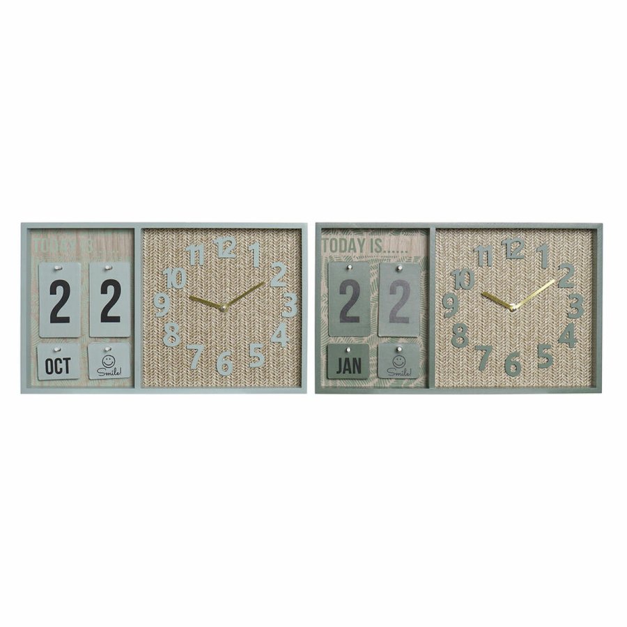 Vgur DKD Home Decor Grn Tr polypropylen Plastik Tr MDF Tropisk 40 x 5 x 24 cm (2 enheder) #1