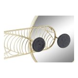Vgspejl DKD Home Decor Sort Gylden 44 x 7 x 25 cm #5