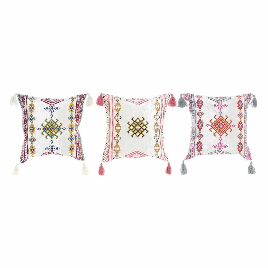 Pude DKD Home Decor 8424001817528 Multifarvet Araber 40 x 10 x 40 cm Frynse (3 Dele) #1