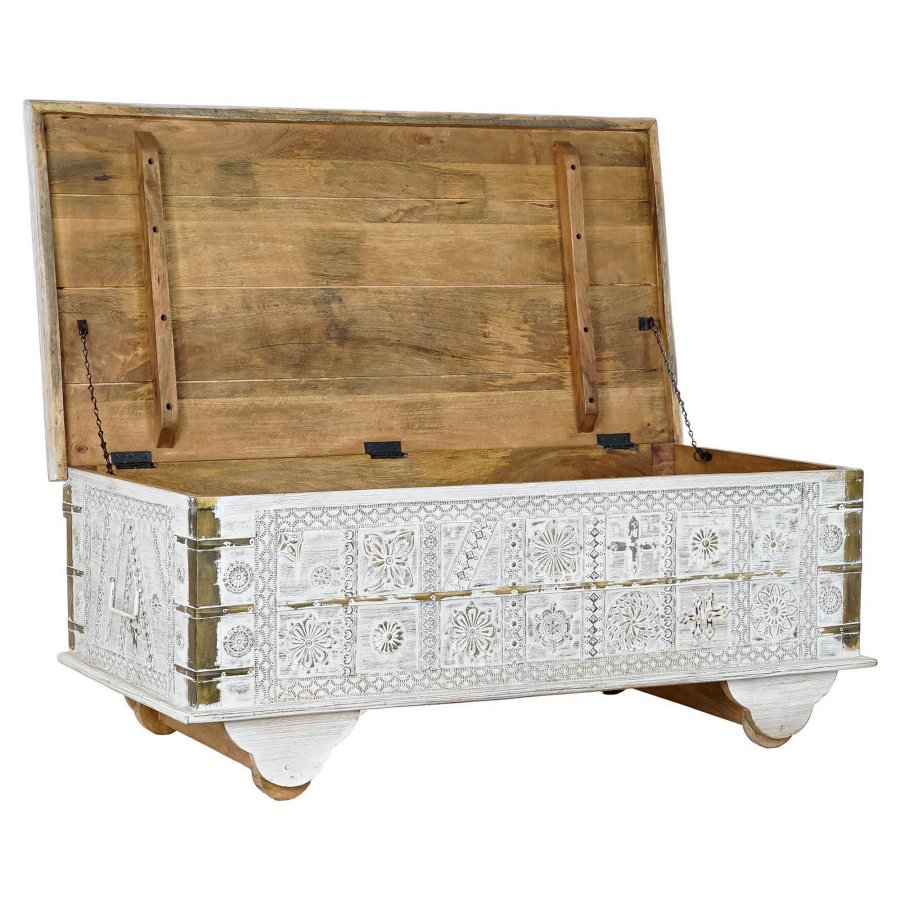 Sofabord DKD Home Decor MB-182010 Hvid Gylden Metal Mangotr 115 x 60 x 45 cm #3