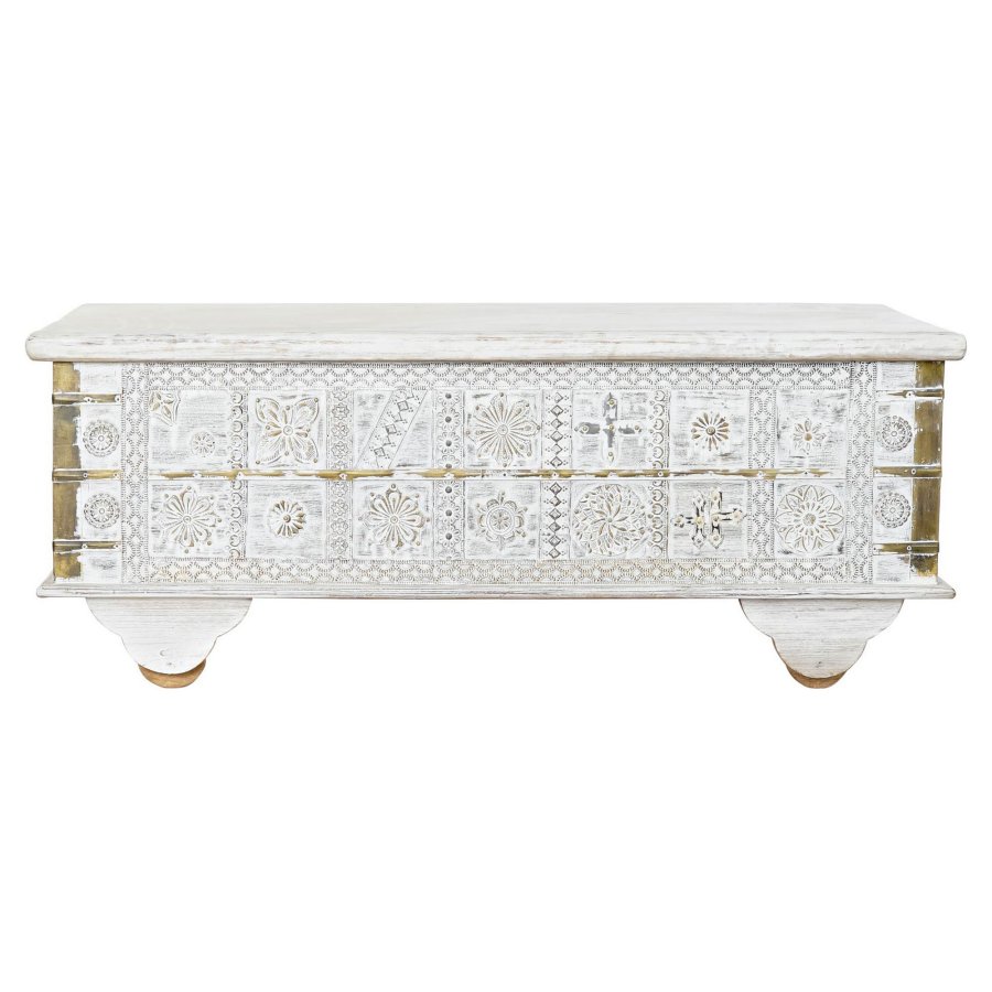 Sofabord DKD Home Decor MB-182010 Hvid Gylden Metal Mangotr 115 x 60 x 45 cm #1