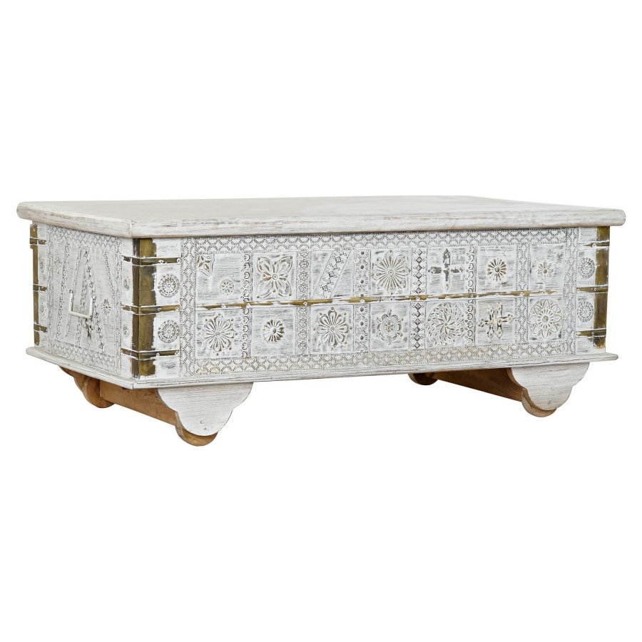 Sofabord DKD Home Decor MB-182010 Hvid Gylden Metal Mangotr 115 x 60 x 45 cm #2