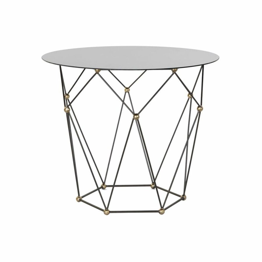 Sofabord DKD Home Decor Sort Metal Krystal Gylden (70 x 70 x 60 cm) #1