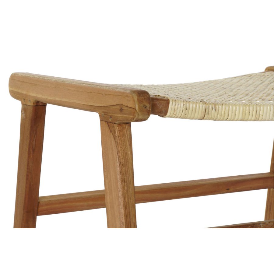 Stol DKD Home Decor   65 x 47 x 40 cm Natur Teak Plastik Multifarvet Lys brun #9