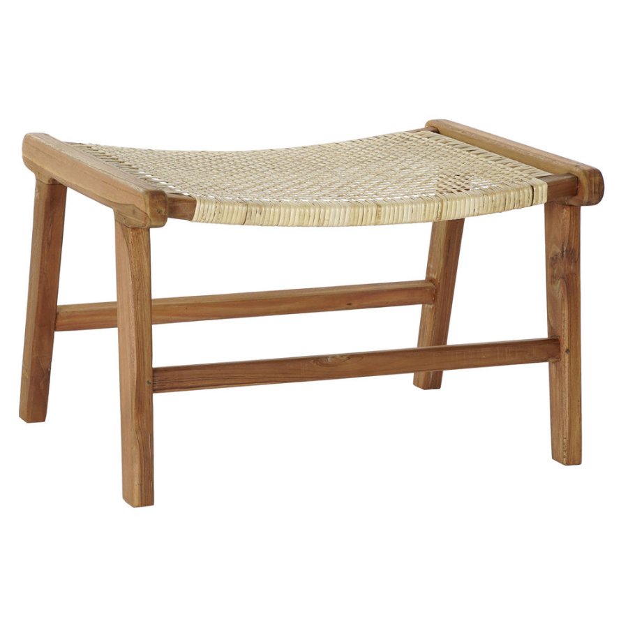 Stol DKD Home Decor   65 x 47 x 40 cm Natur Teak Plastik Multifarvet Lys brun #1